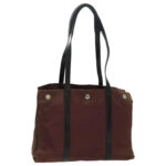 PRADA Tote Bag Nylon Bordeaux Silver  96068