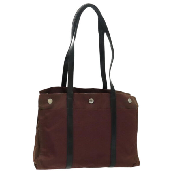 PRADA Tote Bag Nylon Bordeaux Silver  96068