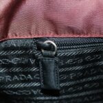 PRADA Tote Bag Nylon Bordeaux Silver  96068