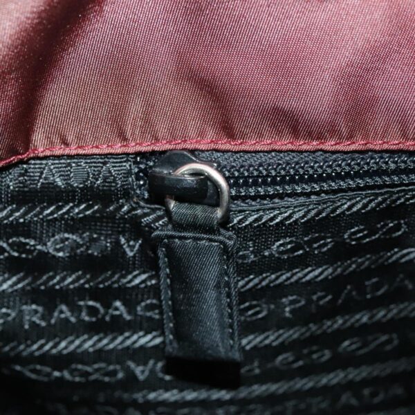 PRADA Tote Bag Nylon Bordeaux Silver  96068
