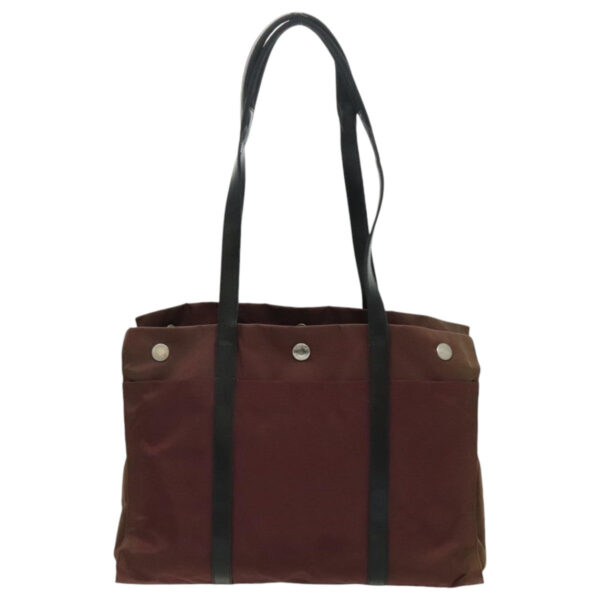 PRADA Tote Bag Nylon Bordeaux Silver  96068