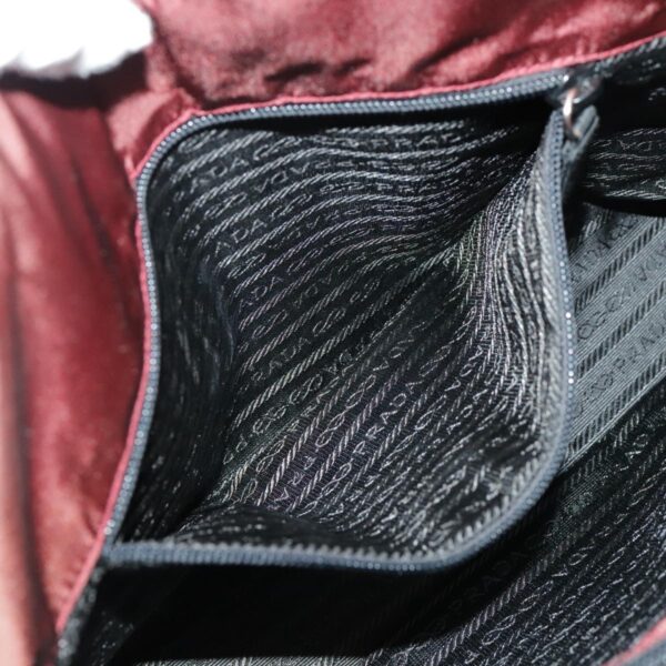 PRADA Tote Bag Nylon Bordeaux Silver  96068