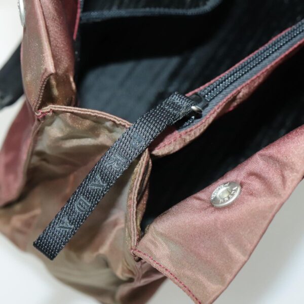 PRADA Tote Bag Nylon Bordeaux Silver  96068