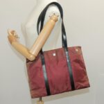 PRADA Tote Bag Nylon Bordeaux Silver  96068