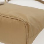 PRADA Accessory Pouch Nylon Beige Silver  96069