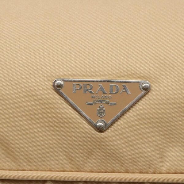 PRADA Accessory Pouch Nylon Beige Silver  96069