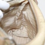 PRADA Accessory Pouch Nylon Beige Silver  96069