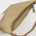 PRADA Accessory Pouch Nylon Beige Silver  96069