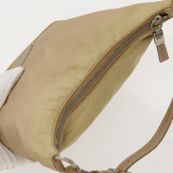 PRADA Accessory Pouch Nylon Beige Silver  96069