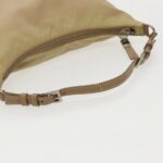 PRADA Accessory Pouch Nylon Beige Silver  96069
