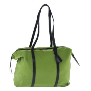 PRADA Boston Bag Nylon Green Silver  96289