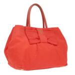 PRADA Hand Bag Nylon Orange Gold  96342