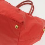 PRADA Hand Bag Nylon Orange Gold  96342