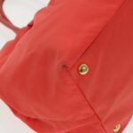 PRADA Hand Bag Nylon Orange Gold  96342