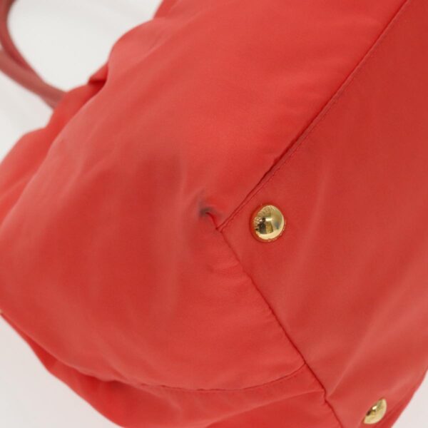 PRADA Hand Bag Nylon Orange Gold  96342
