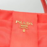 PRADA Hand Bag Nylon Orange Gold  96342
