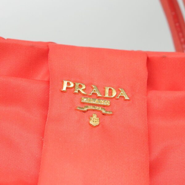 PRADA Hand Bag Nylon Orange Gold  96342