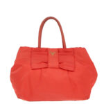 PRADA Hand Bag Nylon Orange Gold  96342