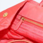 PRADA Hand Bag Nylon Orange Gold  96342