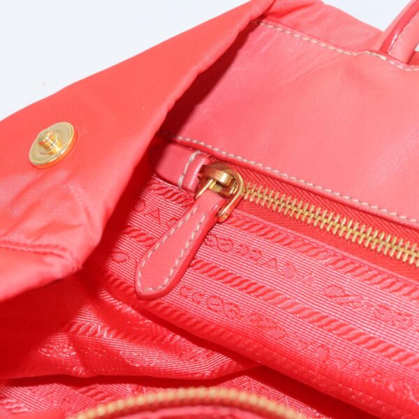 PRADA Hand Bag Nylon Orange Gold  96342