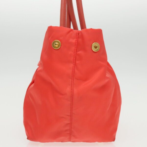 PRADA Hand Bag Nylon Orange Gold  96342