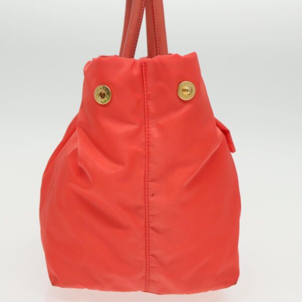 PRADA Hand Bag Nylon Orange Gold  96342