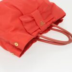 PRADA Hand Bag Nylon Orange Gold  96342