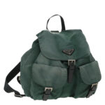PRADA Backpack Nylon Green Silver  96346