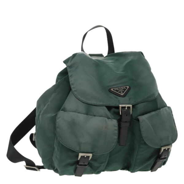 PRADA Backpack Nylon Green Silver  96346