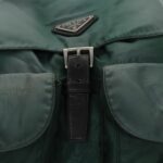 PRADA Backpack Nylon Green Silver  96346