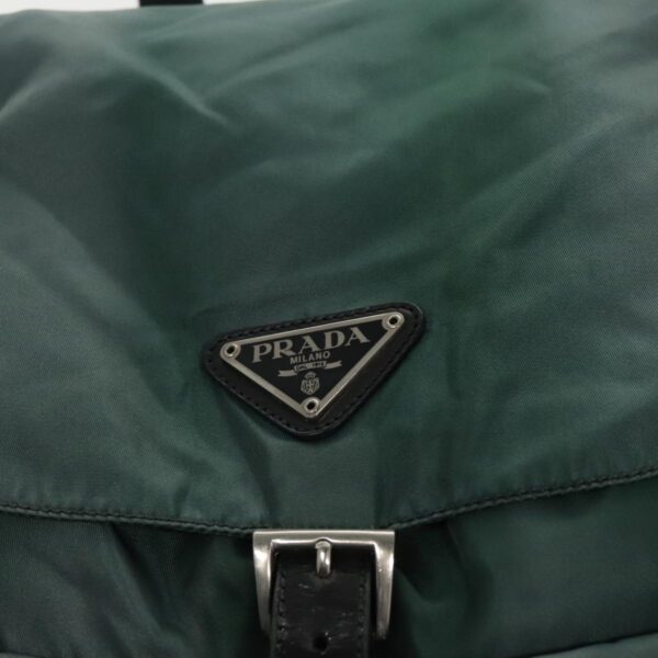 PRADA Backpack Nylon Green Silver  96346