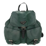 PRADA Backpack Nylon Green Silver  96346