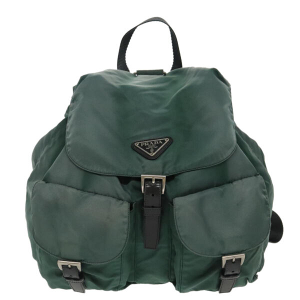 PRADA Backpack Nylon Green Silver  96346