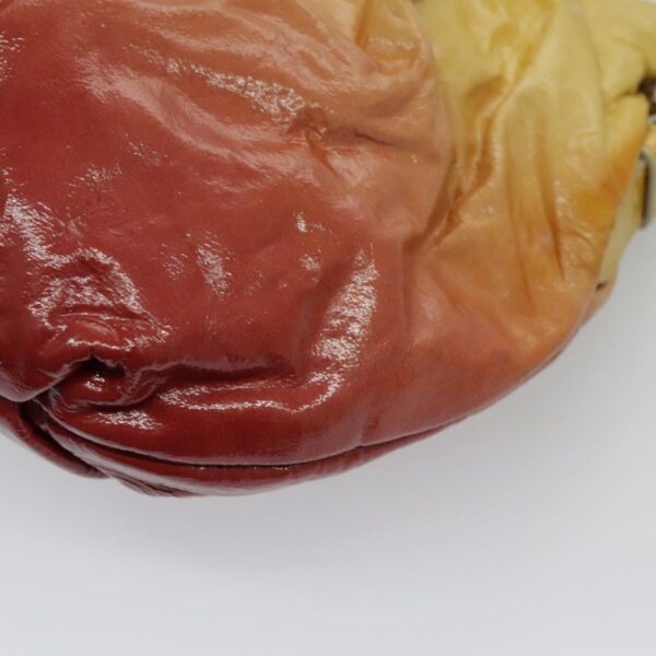 PRADA Hand Bag Enamel Yellow Silver 96373