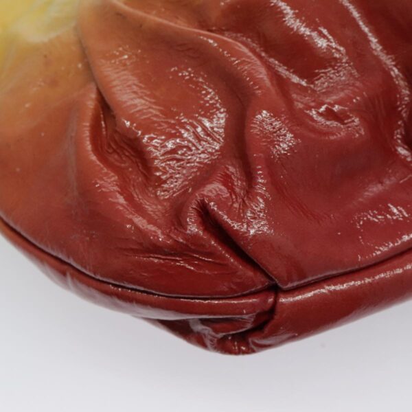 PRADA Hand Bag Enamel Yellow Silver 96373