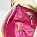 PRADA Hand Bag Enamel Yellow Silver 96373