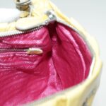 PRADA Hand Bag Enamel Yellow Silver 96373