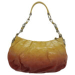 PRADA Hand Bag Enamel Yellow Silver 96373