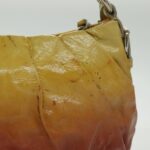 PRADA Hand Bag Enamel Yellow Silver 96373