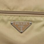 PRADA Shoulder Bag Nylon Beige Silver  96465