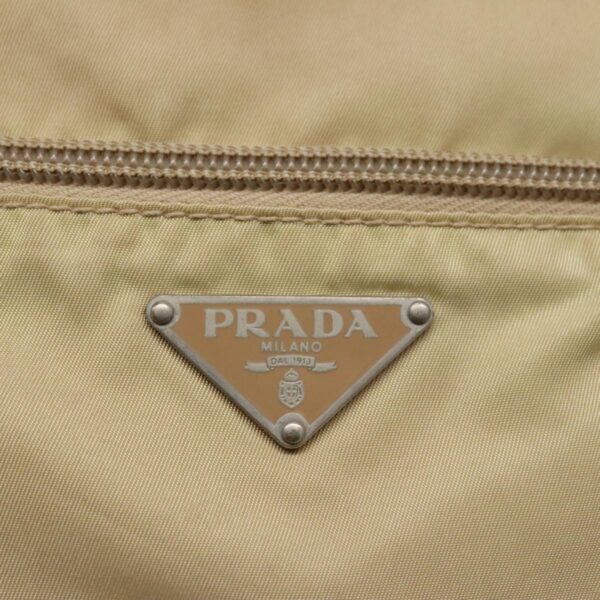 PRADA Shoulder Bag Nylon Beige Silver  96465
