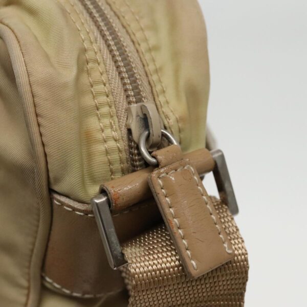 PRADA Shoulder Bag Nylon Beige Silver  96465
