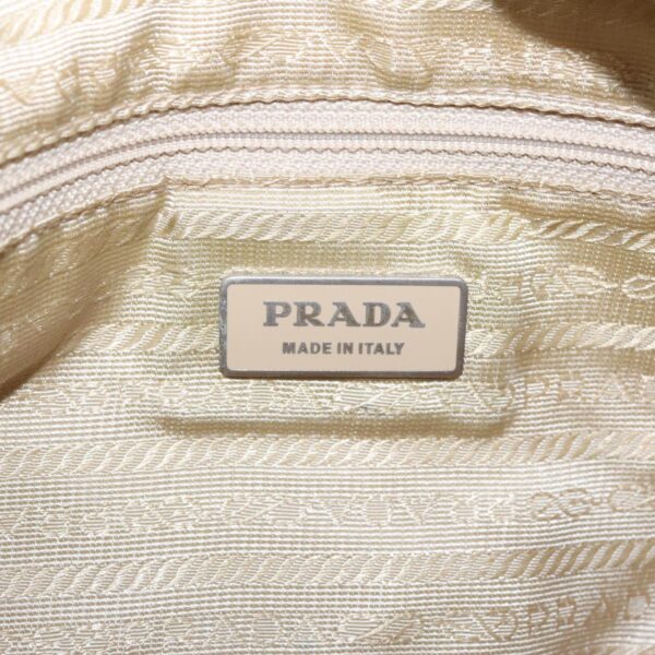 PRADA Shoulder Bag Nylon Beige Silver  96465
