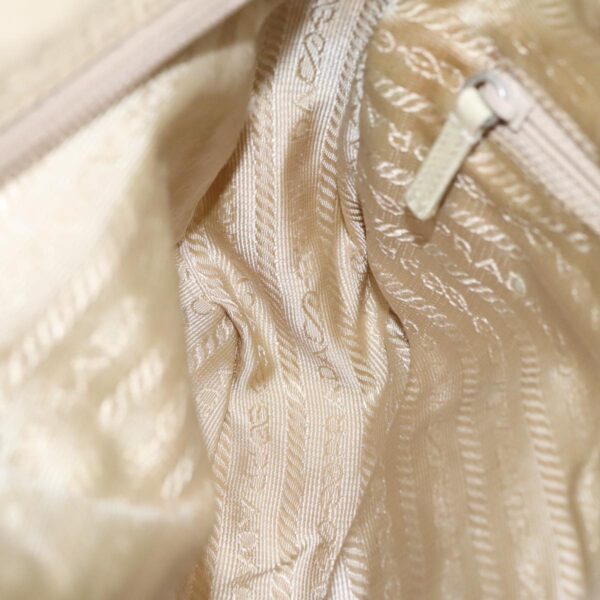 PRADA Shoulder Bag Nylon Beige Silver  96465