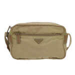PRADA Shoulder Bag Nylon Beige Silver  96465