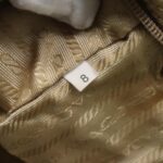 PRADA Shoulder Bag Nylon Beige Silver  96465