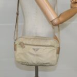 PRADA Shoulder Bag Nylon Beige Silver  96465