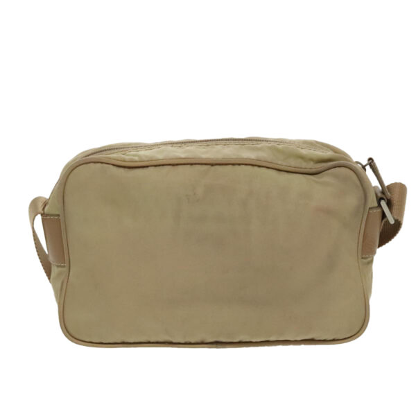 PRADA Shoulder Bag Nylon Beige Silver  96465