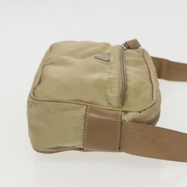 PRADA Shoulder Bag Nylon Beige Silver  96465