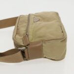 PRADA Shoulder Bag Nylon Beige Silver  96465